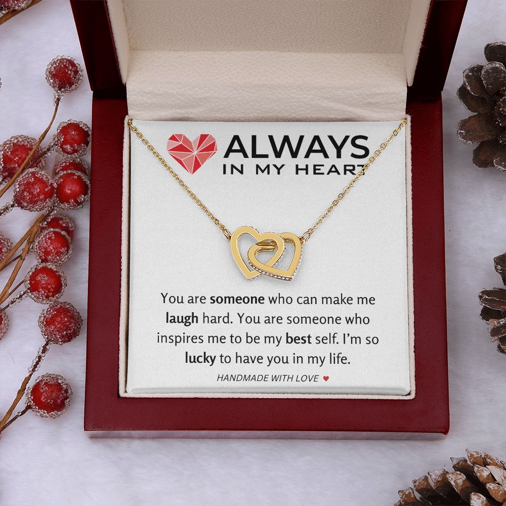 Interlocking Hearts Necklace Gift