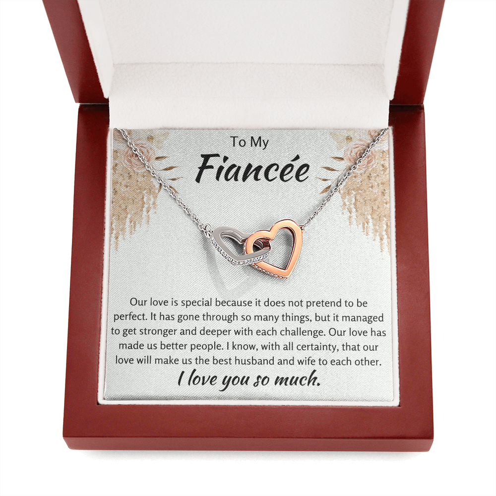 To My Fiancee Interlocking Hearts Necklace