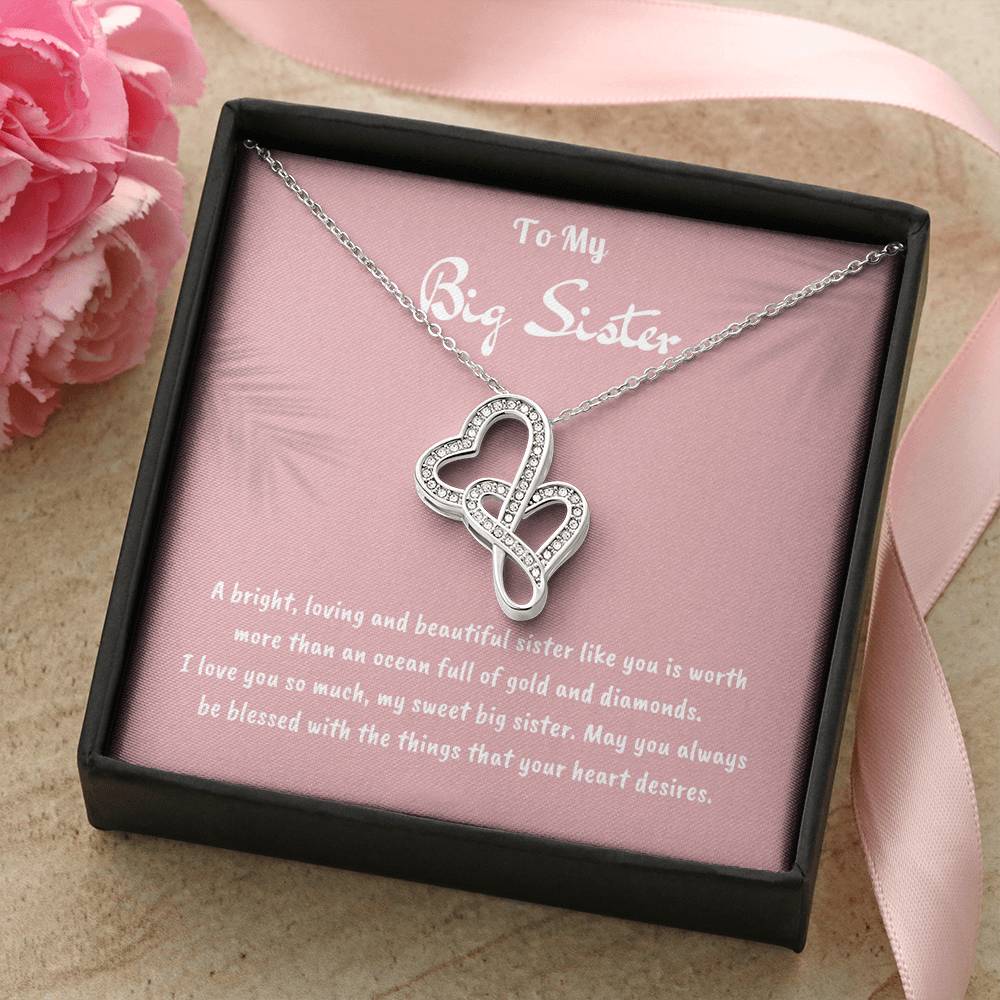 To My Big Sister Joined Hearts Necklace