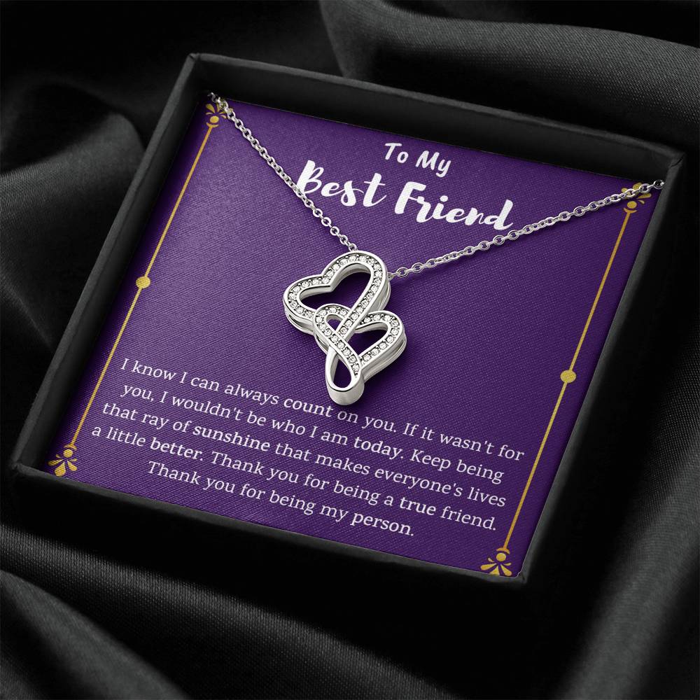 To My Best Friend Double Hearts Necklace