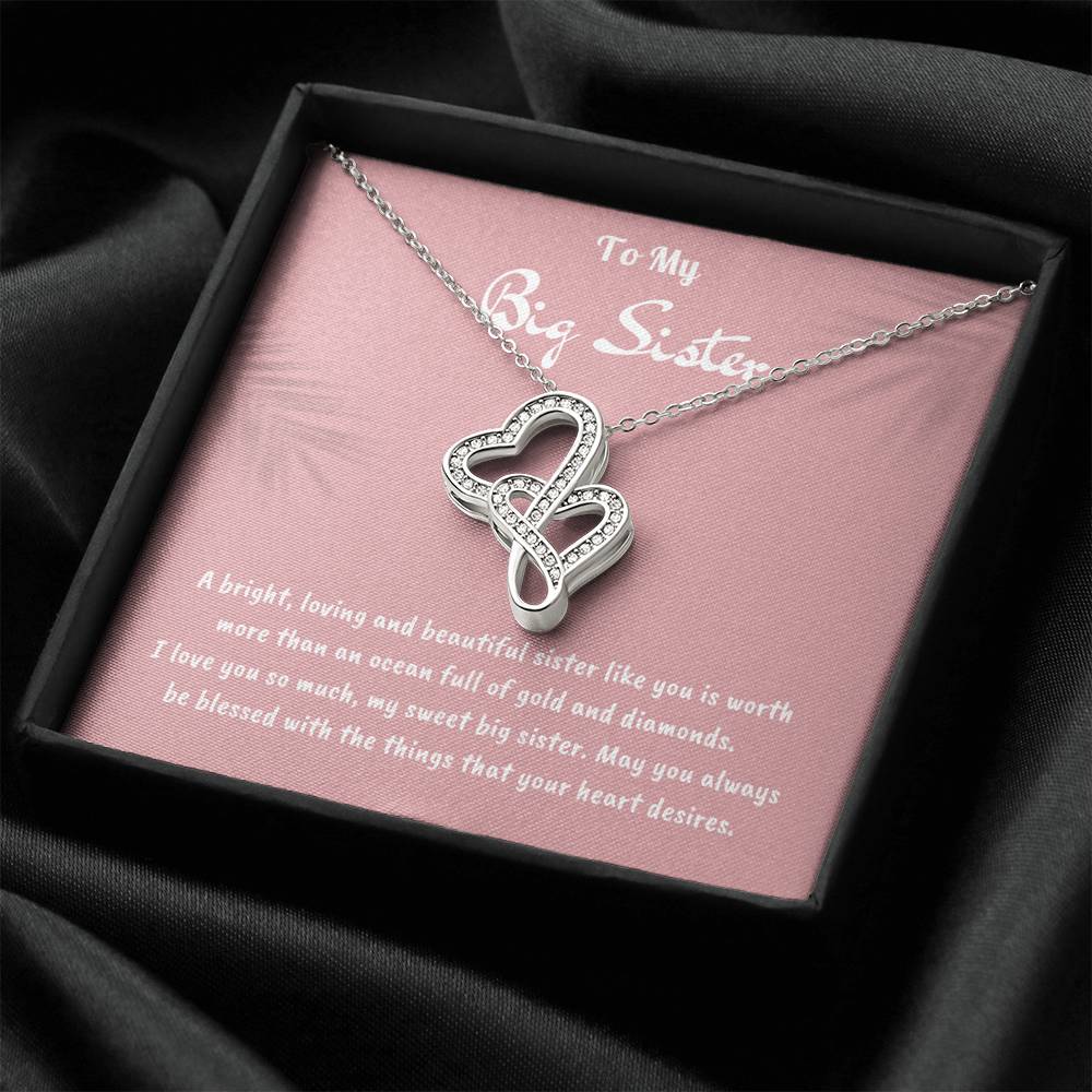 To My Big Sister Joined Hearts Necklace