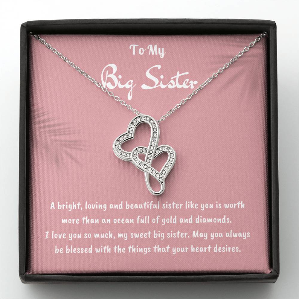 To My Big Sister Joined Hearts Necklace