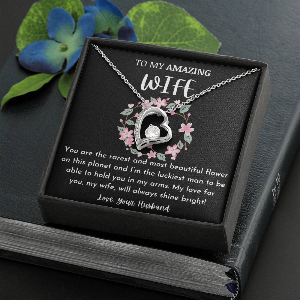 To My Amazing Wife Heart Necklace