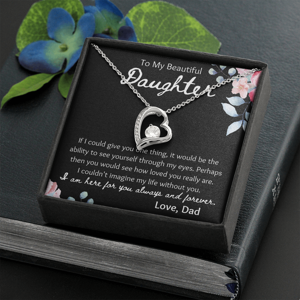 To My Beautiful Daughter Heart Necklace