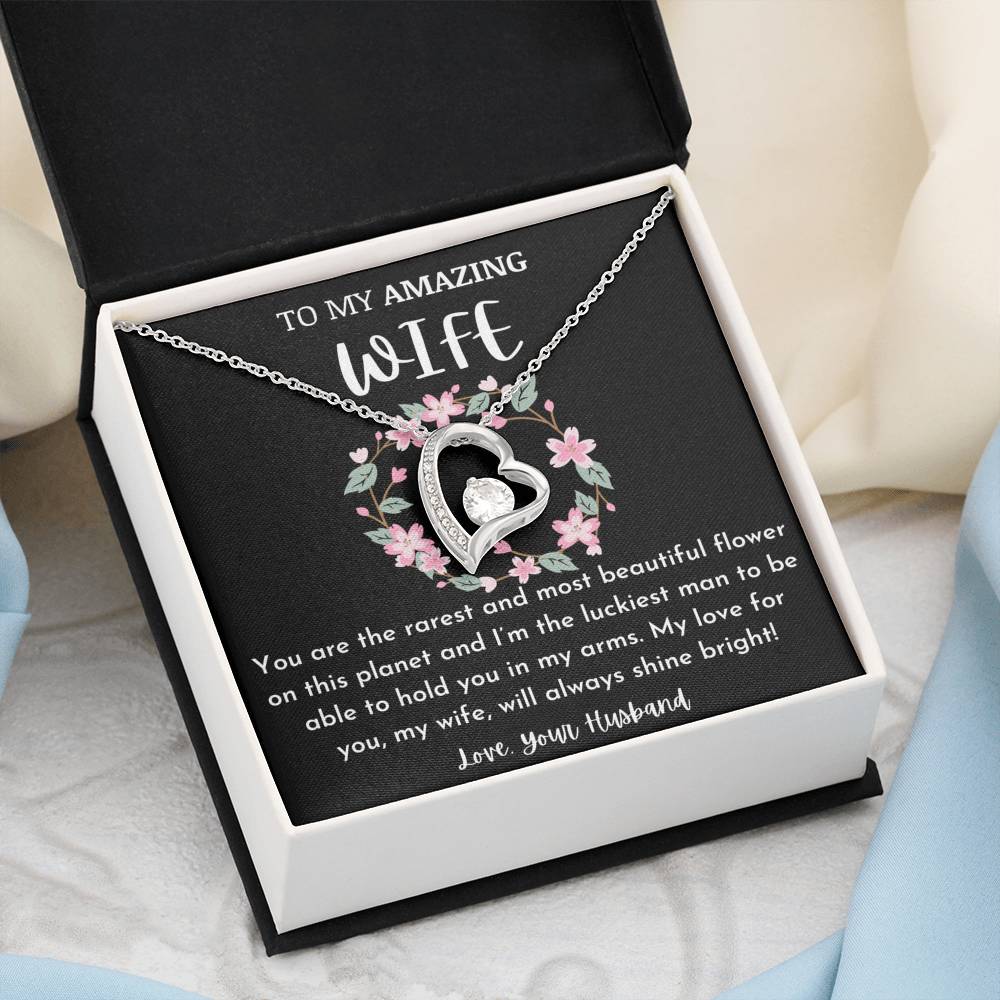 To My Amazing Wife Heart Necklace