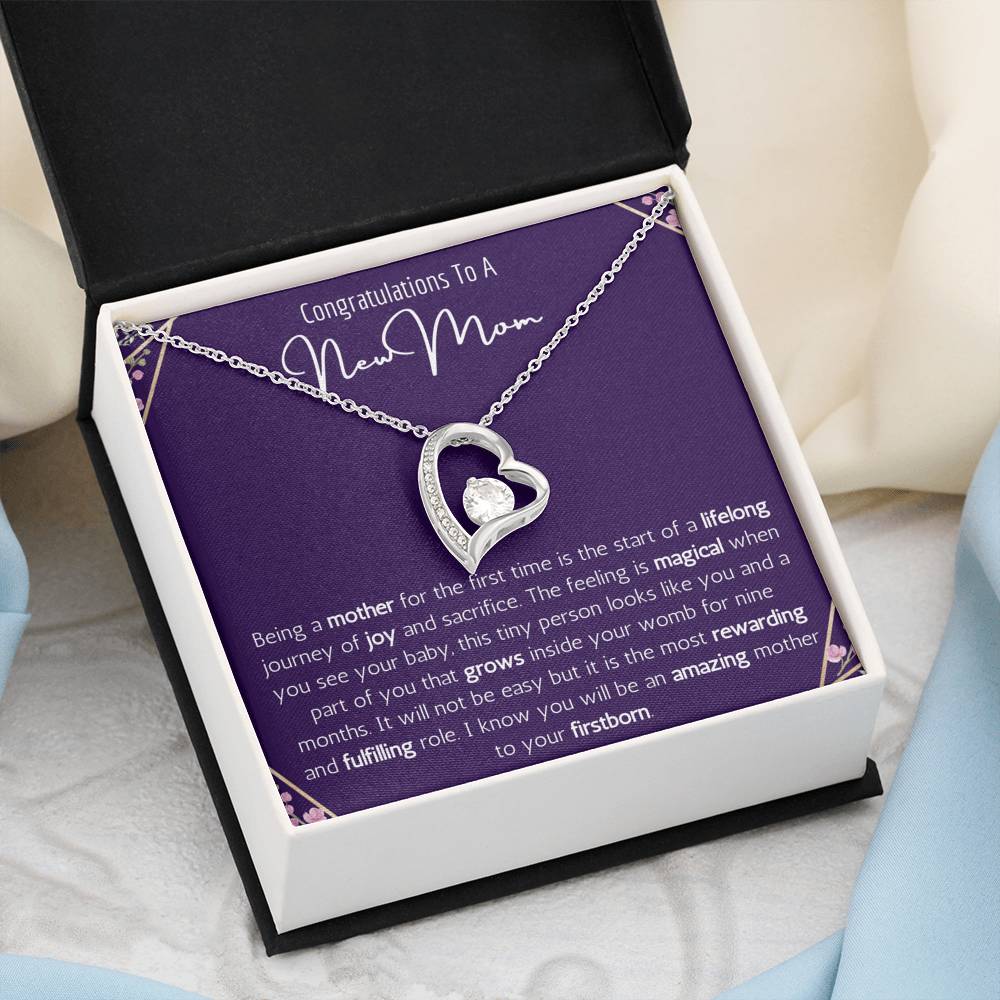 Congratulations To A New Mom Heart Necklace