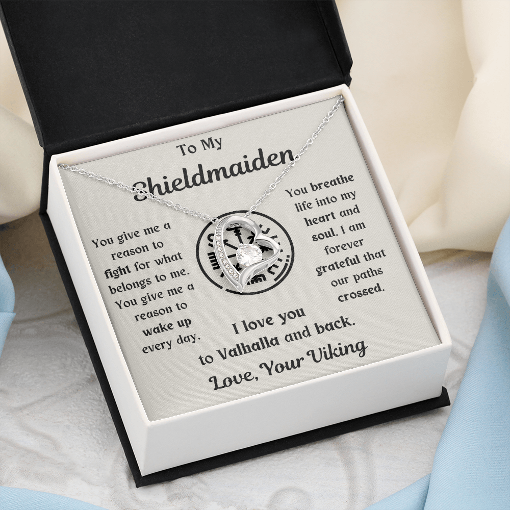 To My Shieldmaiden Heart Necklace