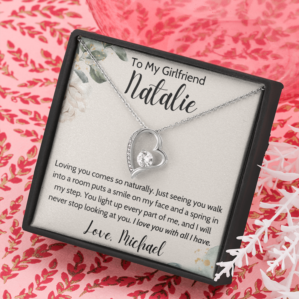 Personalized To My Girlfriend Heart Necklace