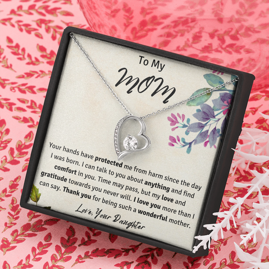 To My Mom from Your Daughter Heart Necklace