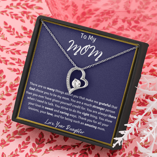 To My Mom from Your Daughter Heart Necklace