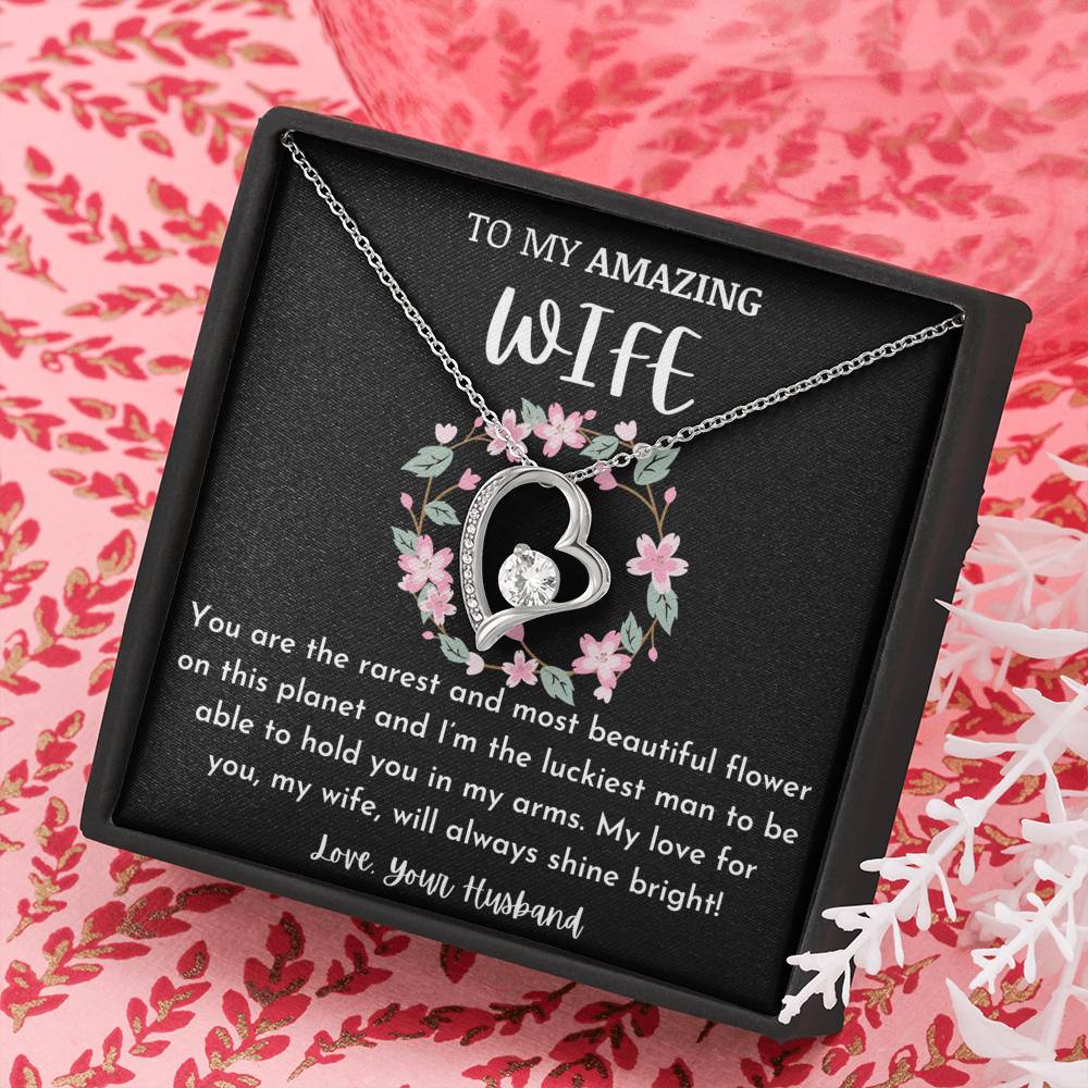 To My Amazing Wife Heart Necklace