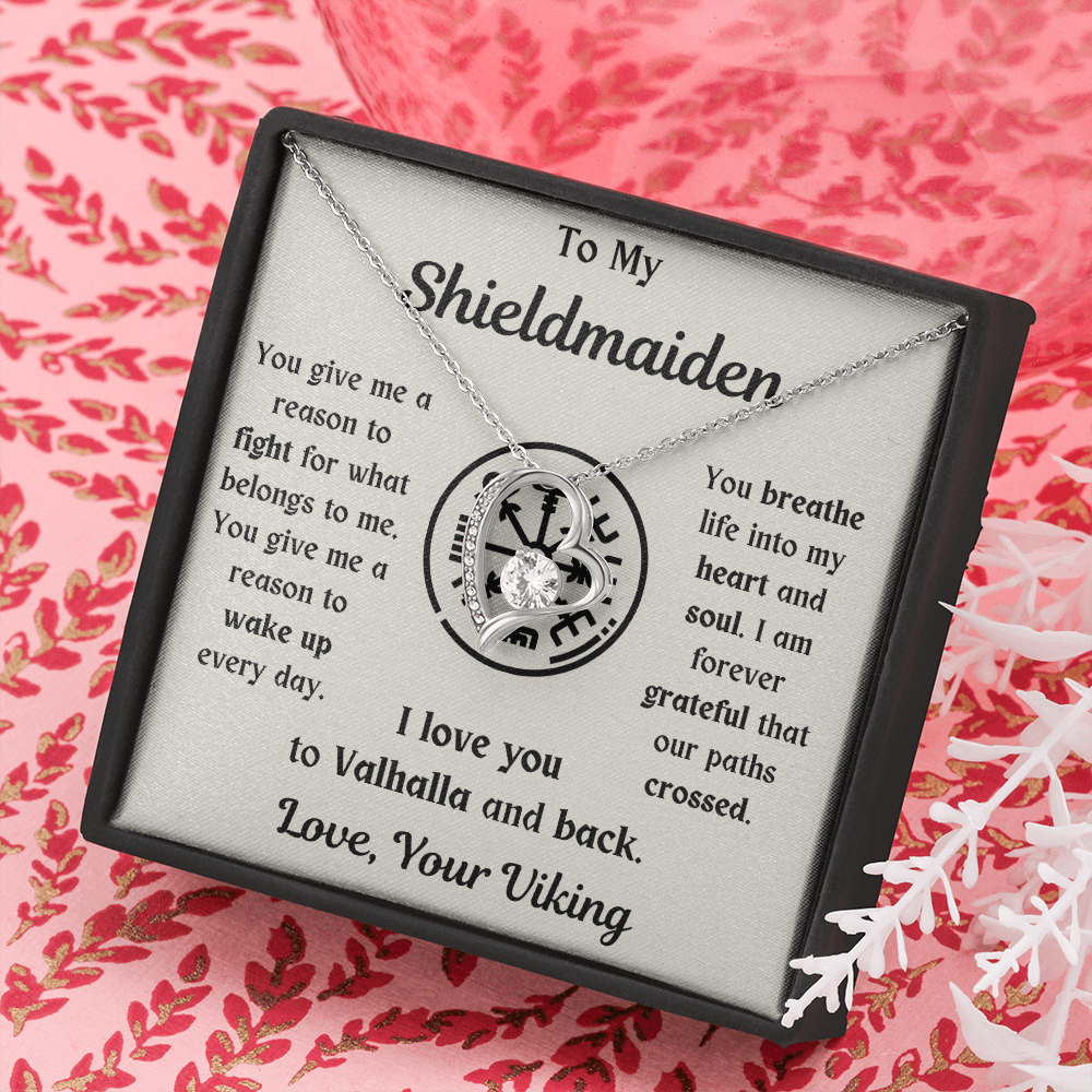 To My Shieldmaiden Heart Necklace