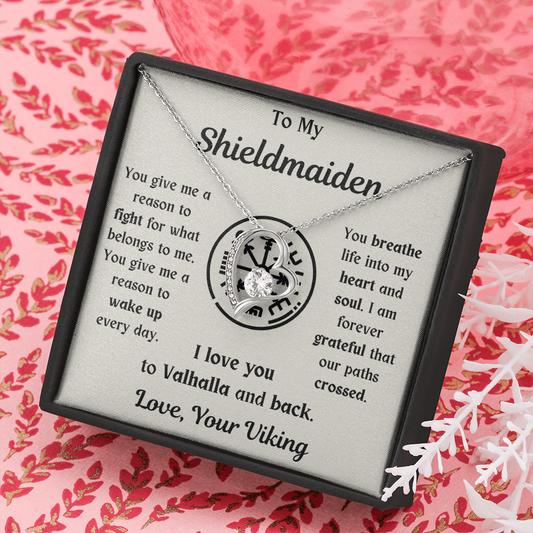 To My Shieldmaiden Heart Necklace