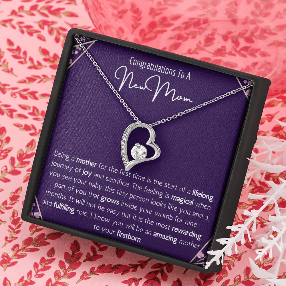 Congratulations To A New Mom Heart Necklace