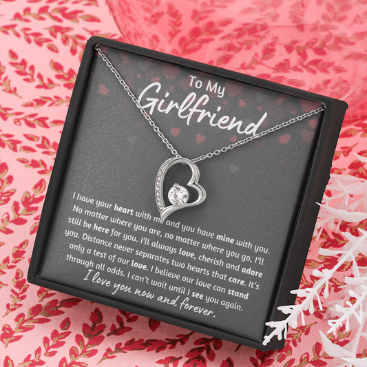 To My Girlfriend Heart Falling Necklace