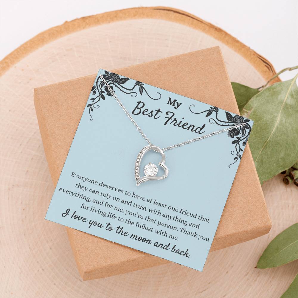 To My Best Friend Heart Necklace