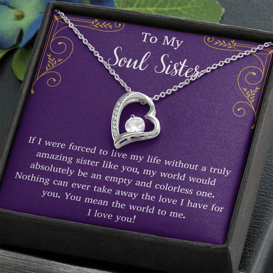 To My Soul Sister Heart Necklace