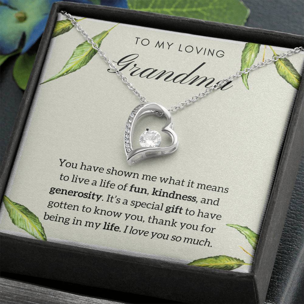 To My Loving Grandma Heart Necklace