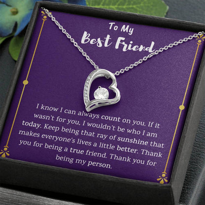 To My Best Friend Heart Necklace