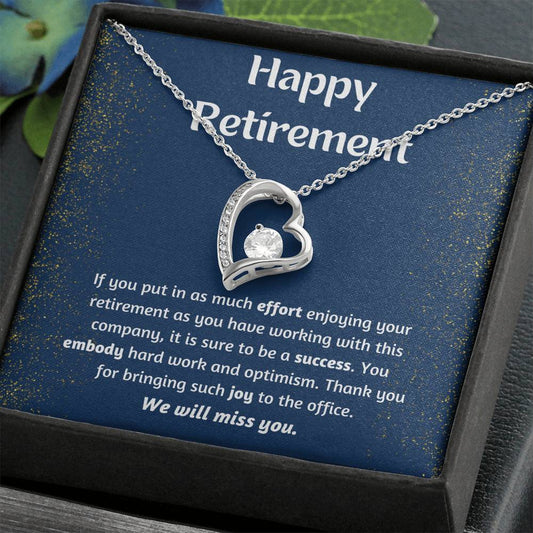 Happy Retirement Heart Necklace