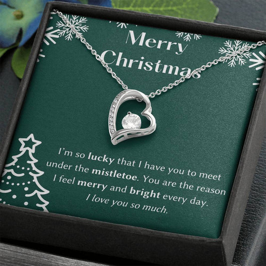 Merry Christmas Heart Necklace