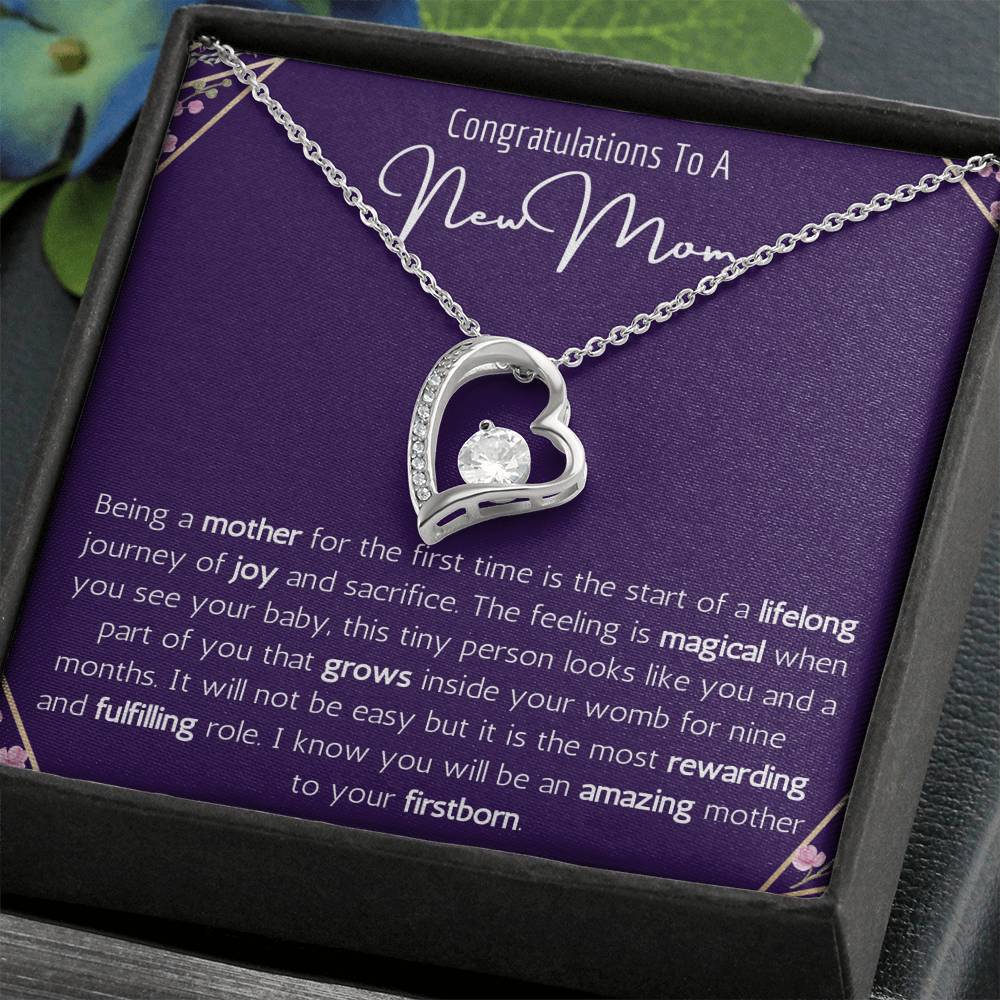 Congratulations To A New Mom Heart Necklace