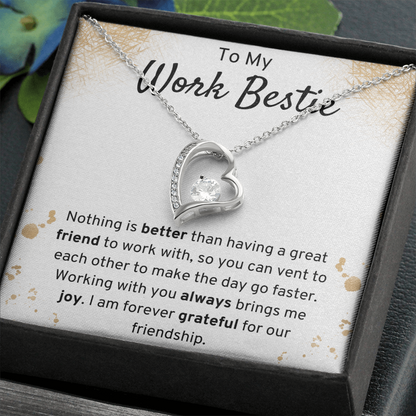 To My Work Bestie Heart Necklace