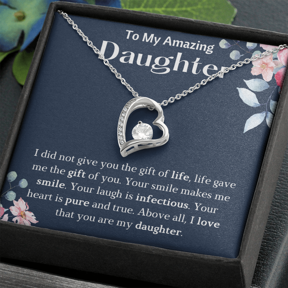 To My Amazing Daughter Heart Necklace