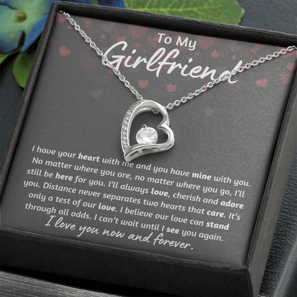 To My Girlfriend Heart Falling Necklace