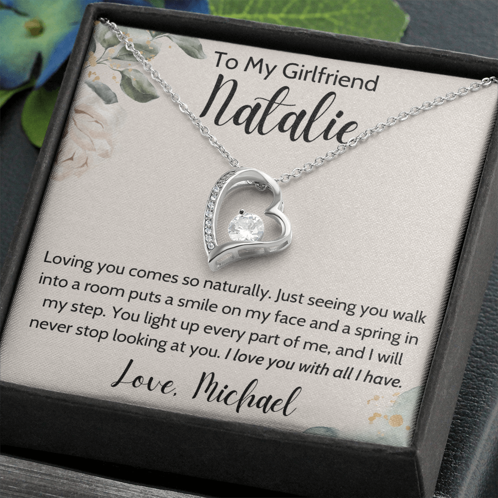 Personalized To My Girlfriend Heart Necklace