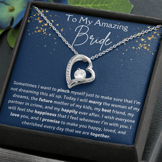 To My Amazing Bride Heart Necklace