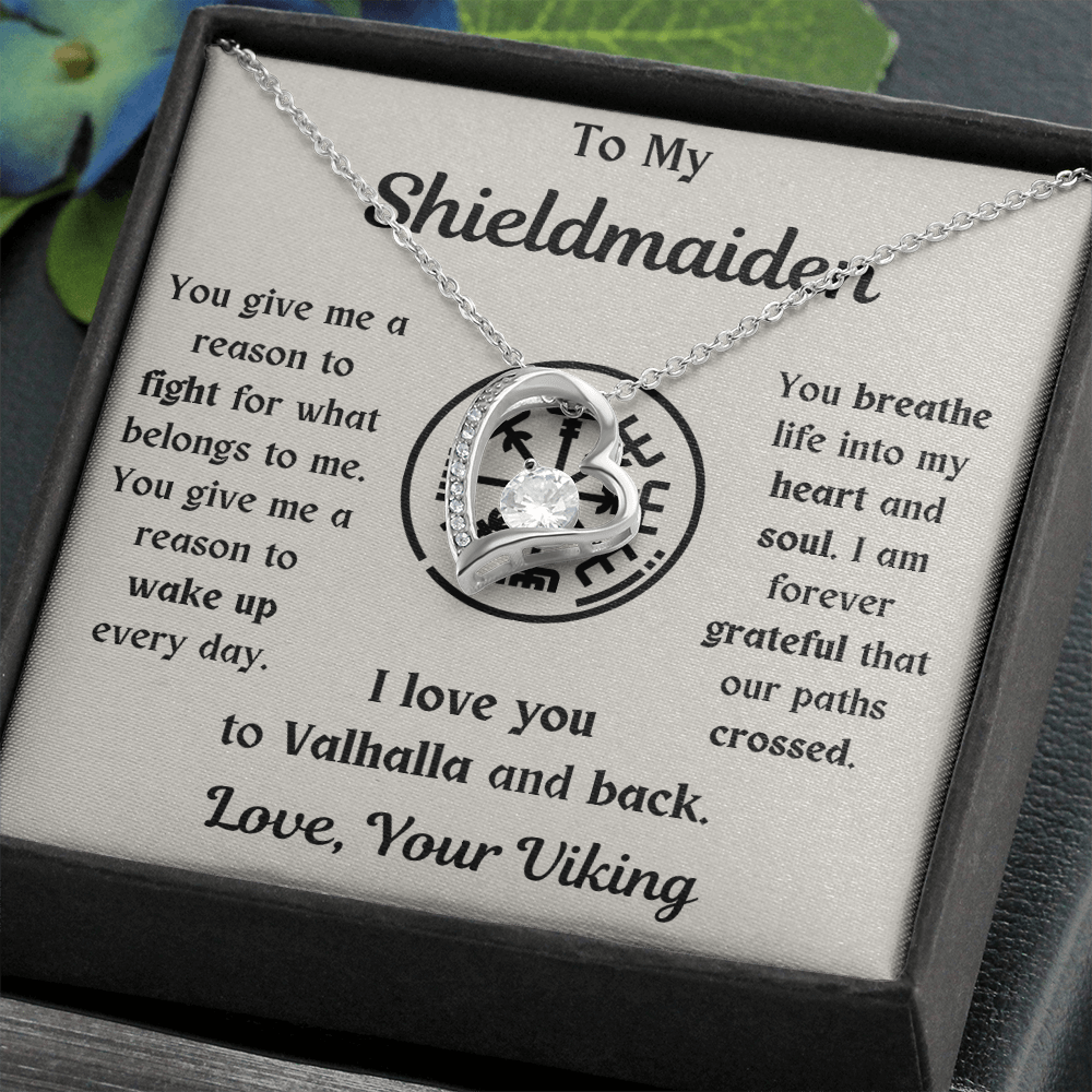 To My Shieldmaiden Heart Necklace