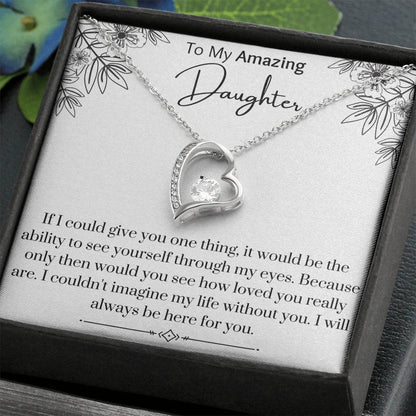 To My Amazing Daughter Heart Necklace