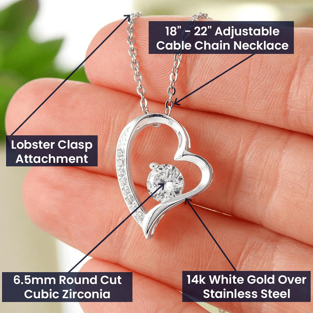 To My Girlfriend Heart Merry Christmas Necklace