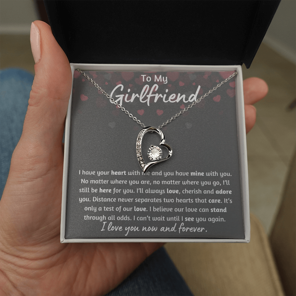 To My Girlfriend Heart Falling Necklace