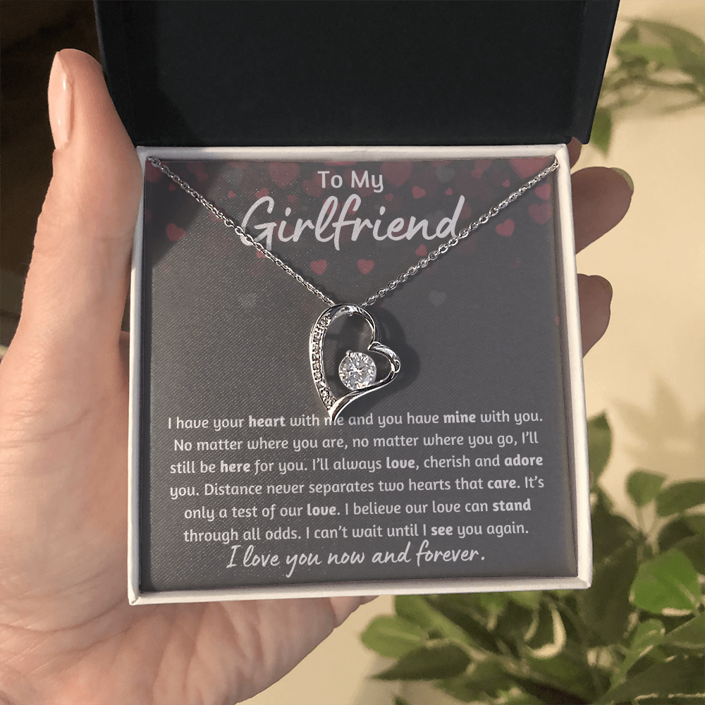 To My Girlfriend Heart Falling Necklace