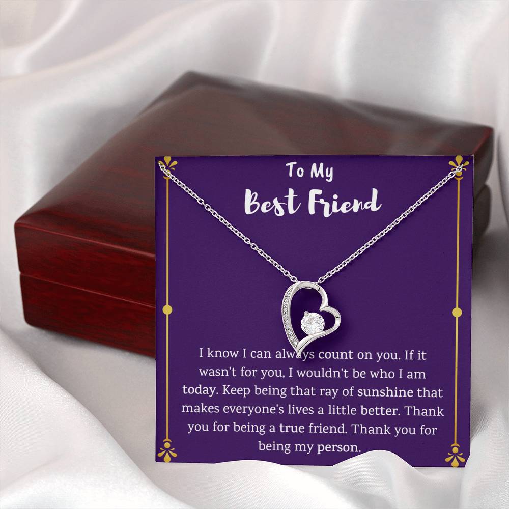 To My Best Friend Heart Necklace