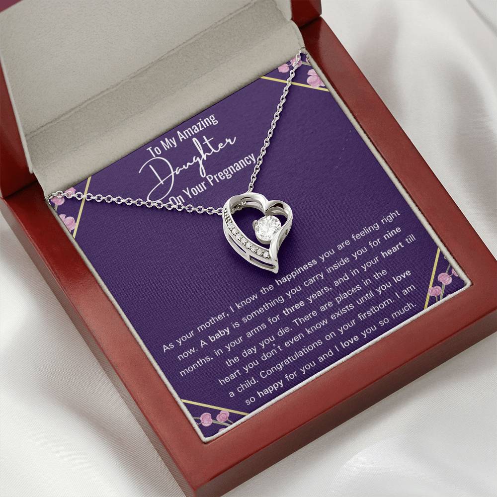 To My Amazing Daughter On Your Pregnancy Heart Necklace