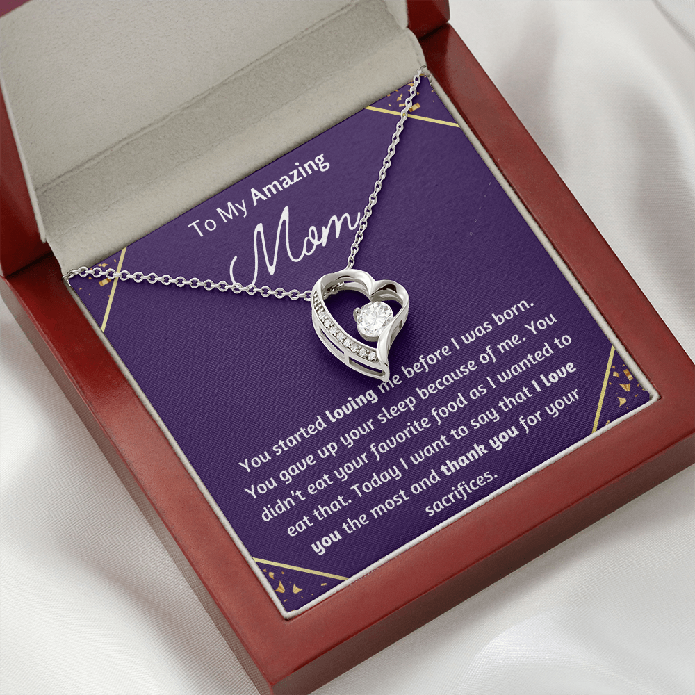 To My Amazing Mom Heart Necklace