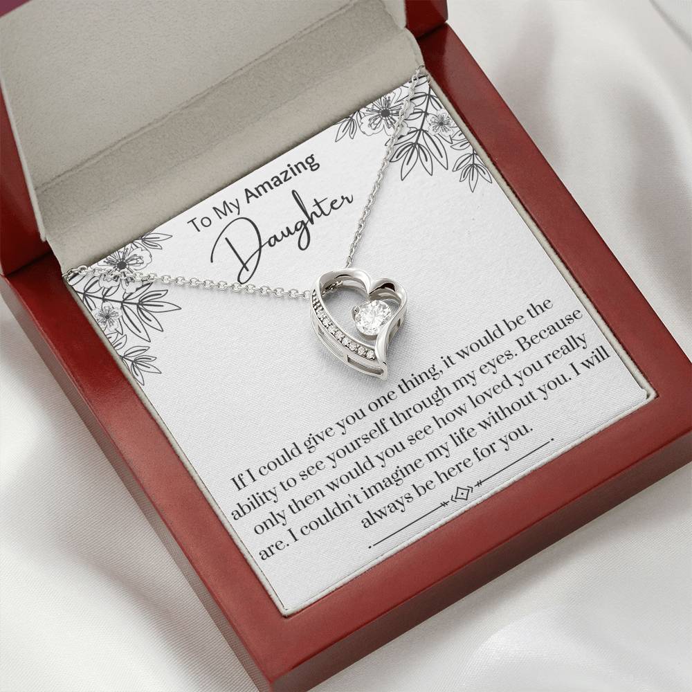 To My Amazing Daughter Heart Necklace