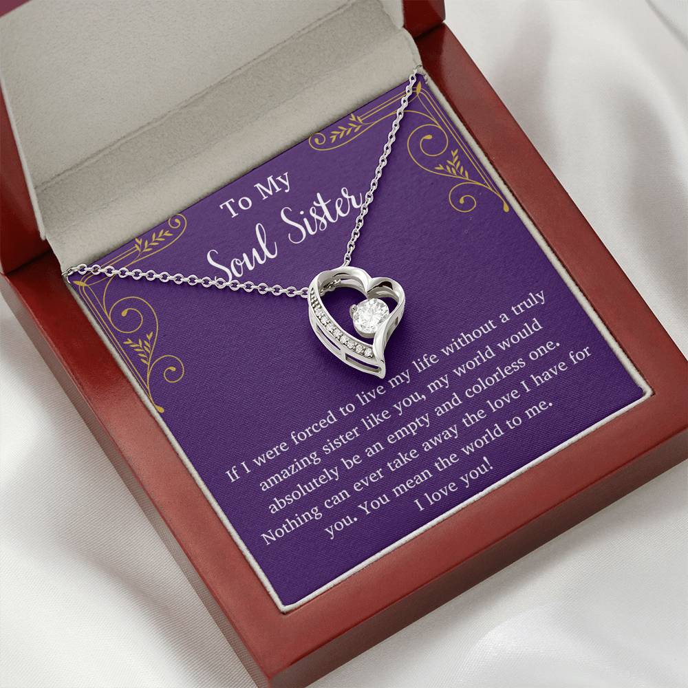 To My Soul Sister Heart Necklace