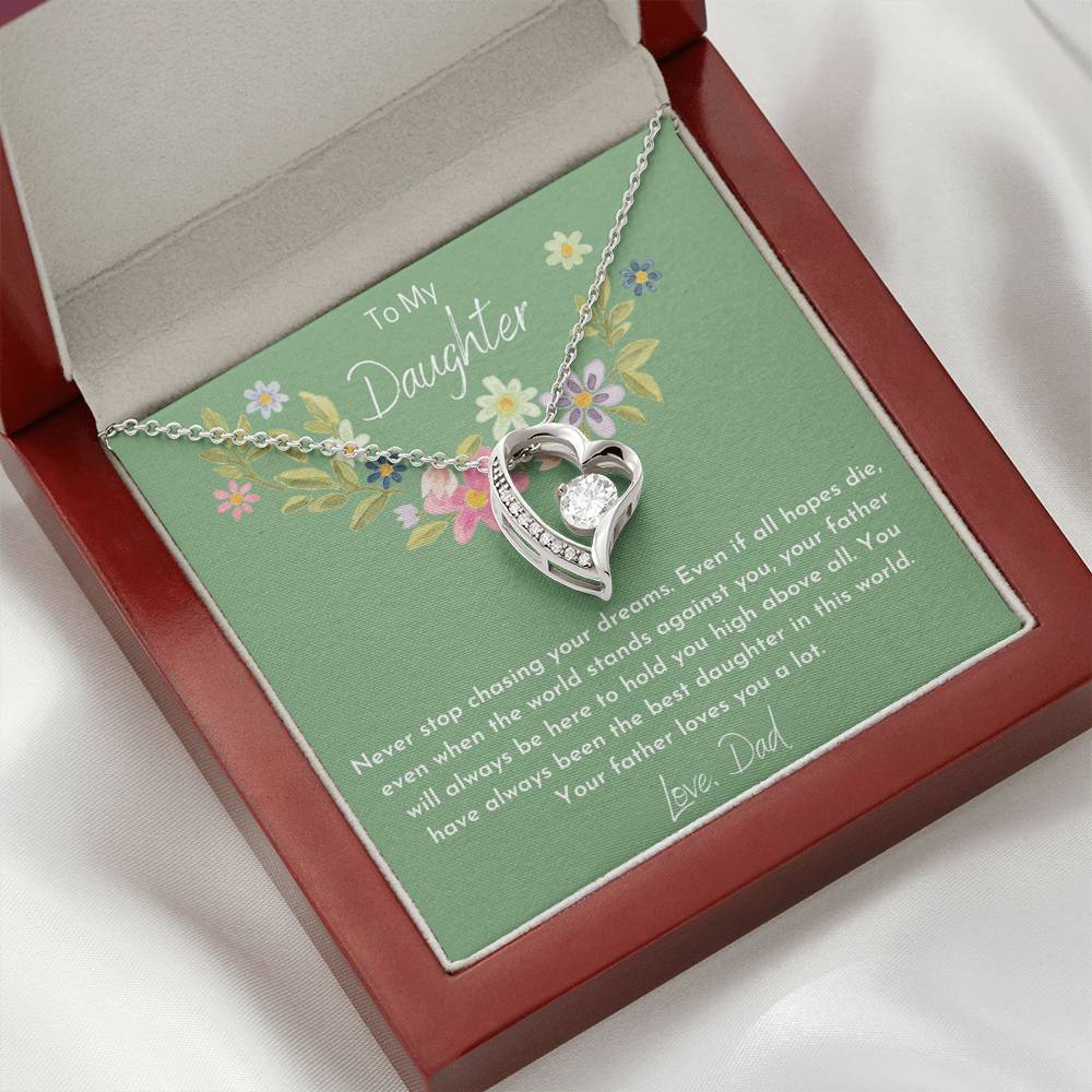 To My Daughter from Dad Heart Necklace