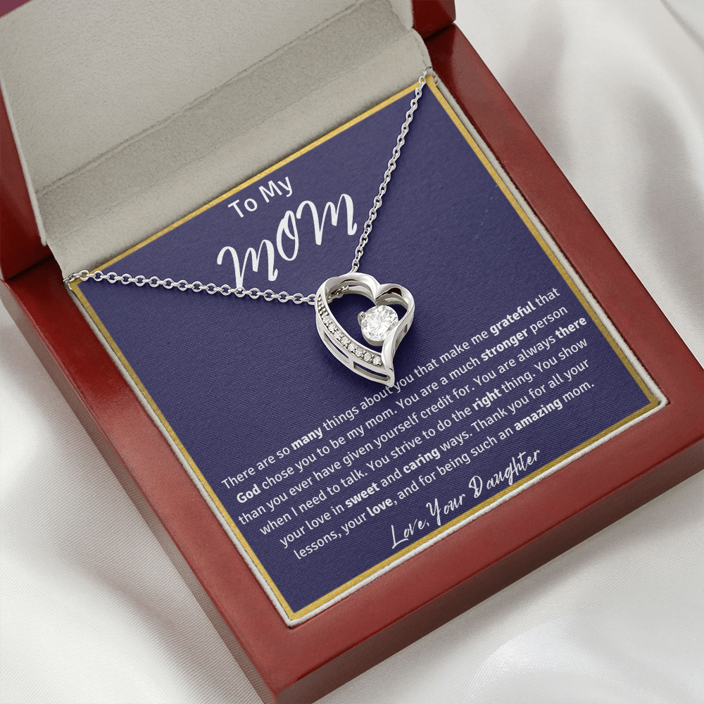 To My Mom from Your Daughter Heart Necklace