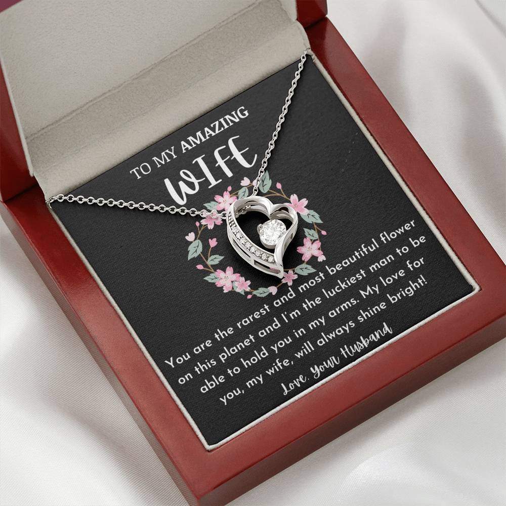 To My Amazing Wife Heart Necklace