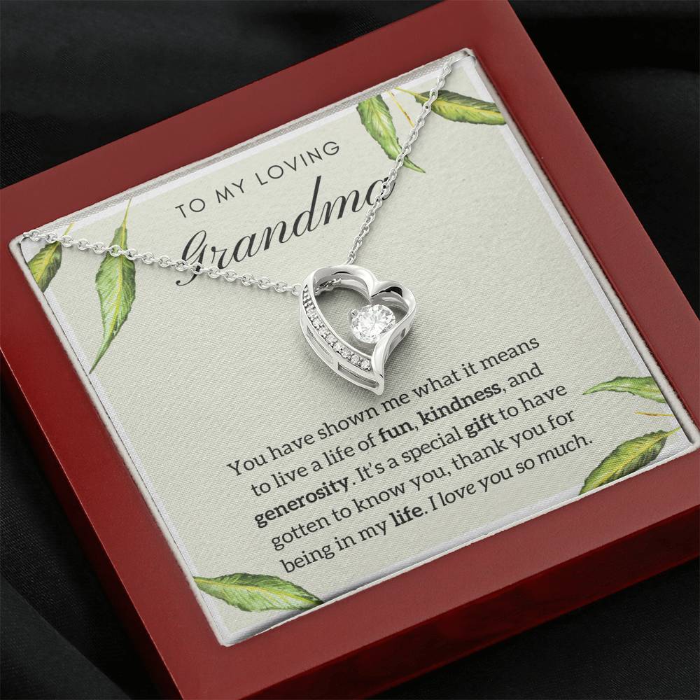 To My Loving Grandma Heart Necklace