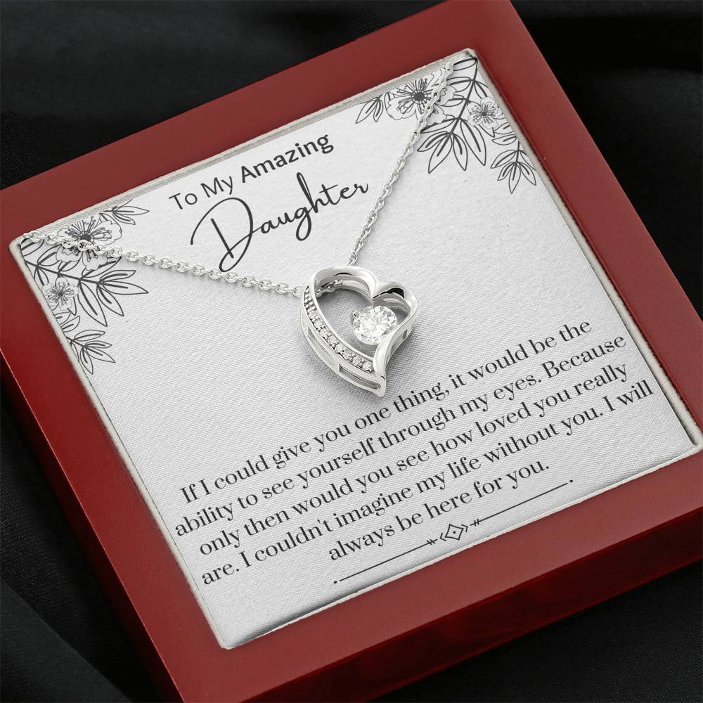 To My Amazing Daughter Heart Necklace