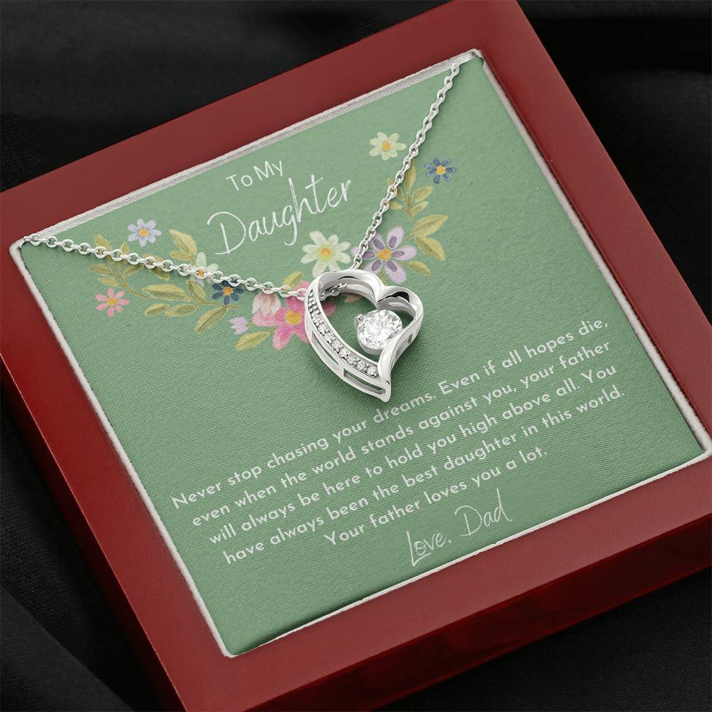 To My Daughter from Dad Heart Necklace