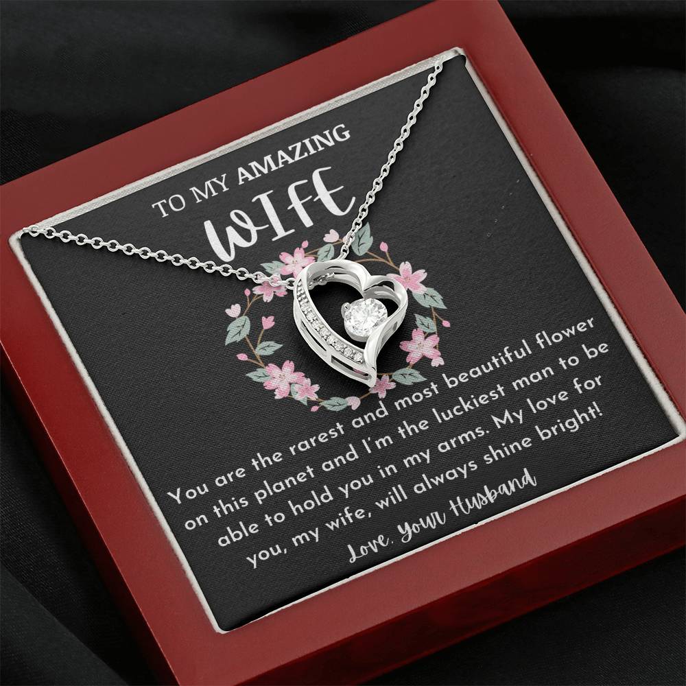 To My Amazing Wife Heart Necklace