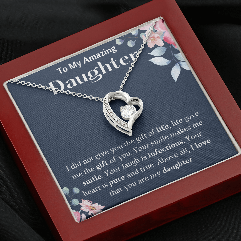 To My Amazing Daughter Heart Necklace