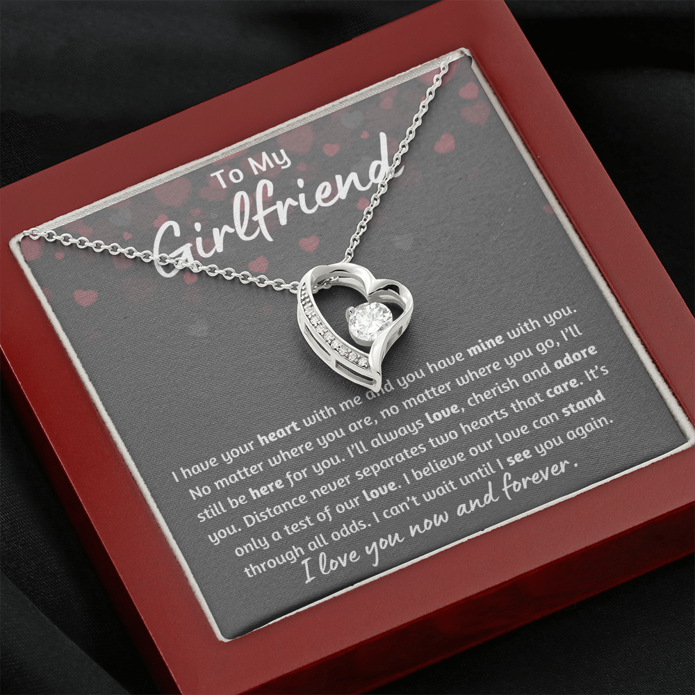 To My Girlfriend Heart Falling Necklace